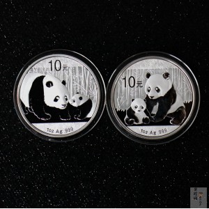 【129680】2011-2012年熊猫1盎司银币两枚一套
