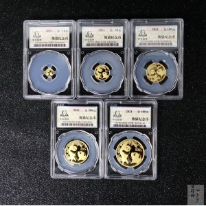 【219150】2021年熊猫普制金币5枚一套