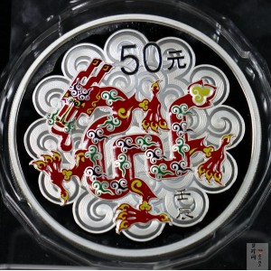 【111512】2012年壬辰龙年生肖5盎司精制彩银币