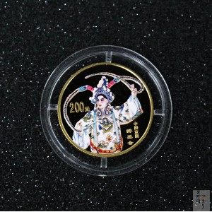 【011001】2001年中国京剧艺术彩色金银纪念币（第3组）-群英会1/2盎司彩色精制金币