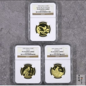 【979640】1994.95.97年12边形近代名画金币3枚一套