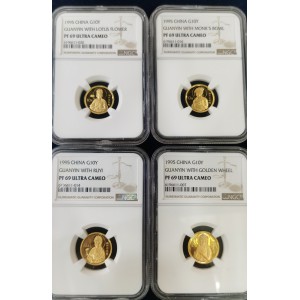 【959080】1995年观音1/10盎司精制金币四枚一套