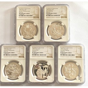 【959030】1995年中国古代科技发明发现（第4组）精制银币五枚一套