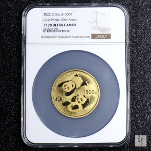 【220103】2022年熊猫100克精制金币