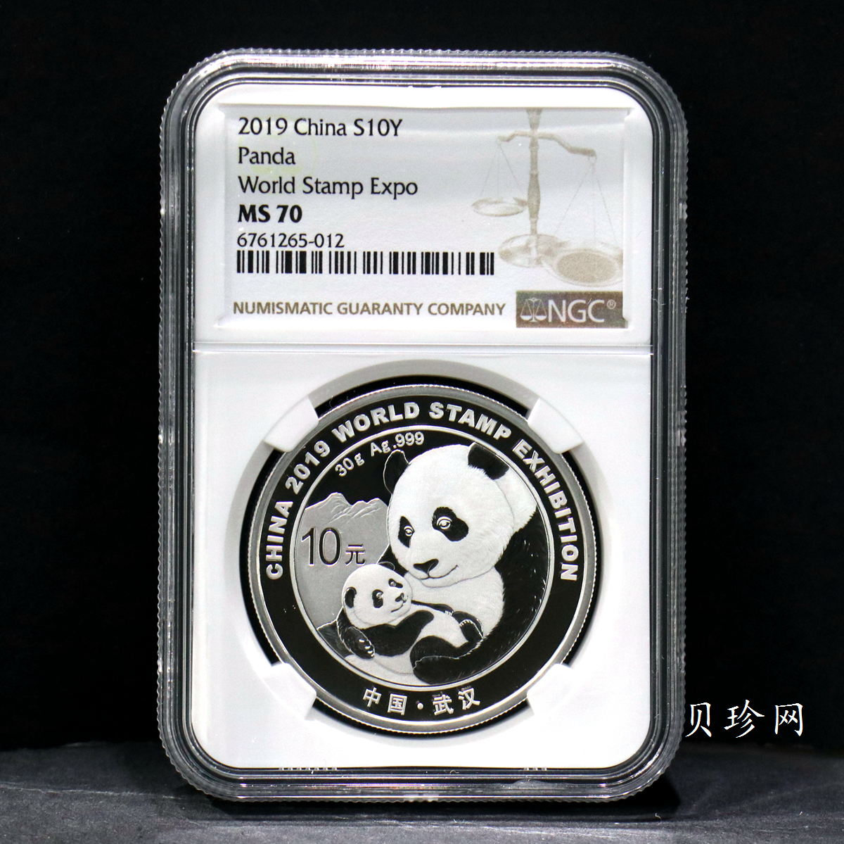 【199911】2019年中国集邮展中国武汉熊猫加字30克银币