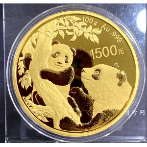 【210104】2021年熊猫100克精制金币