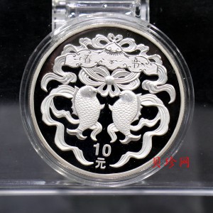 【030302】2003年中国民俗——春节银纪念币-春节吉祥装饰图1盎司精制银币
